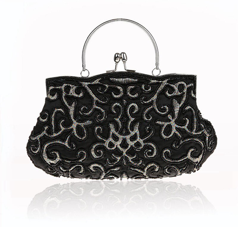 100% Hand made Luxe Dag Clutch Vrouwen Purse Paars keten Dame Avondtasje voor Party Bridal Wedding Zwart Bolsa Feminina: black