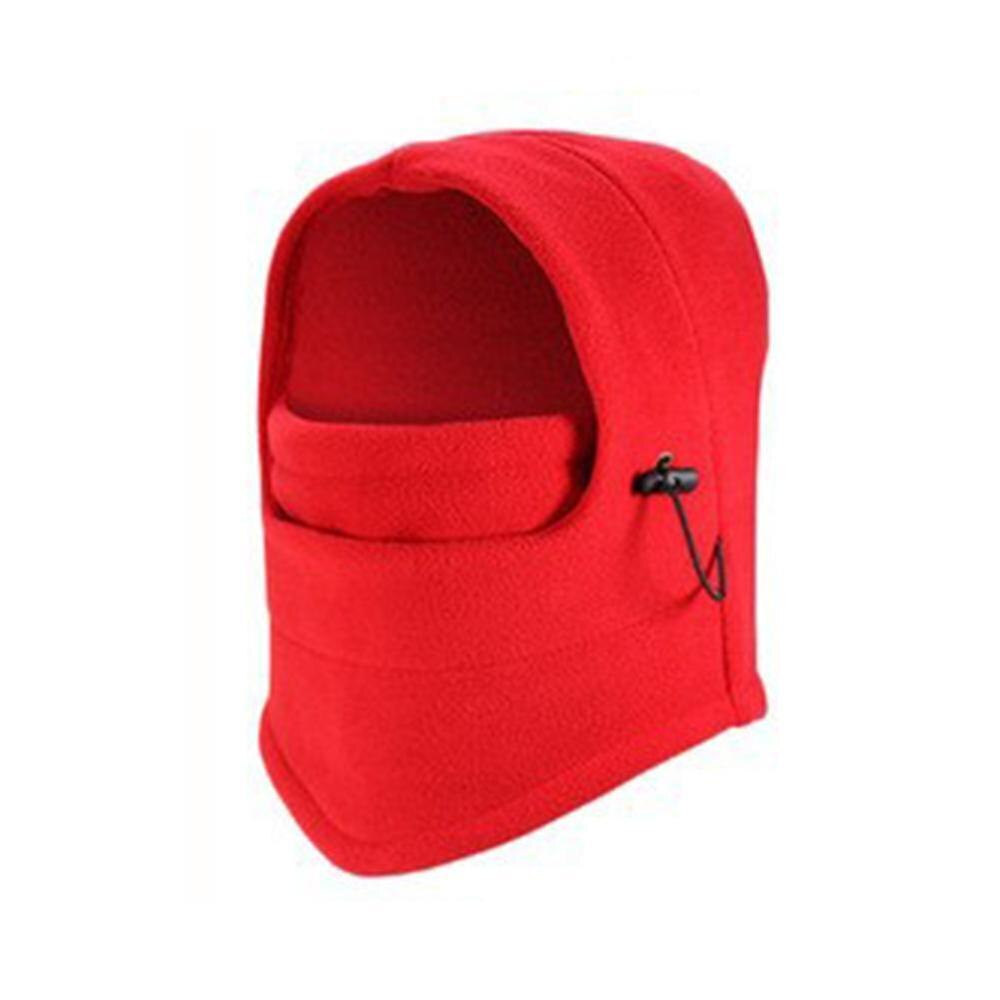 Vinter vindtæt vandreture hætter mænd varm termisk fleece ansigt beanies ski cykel motorcykel hals varmere hjelm hat: Rød