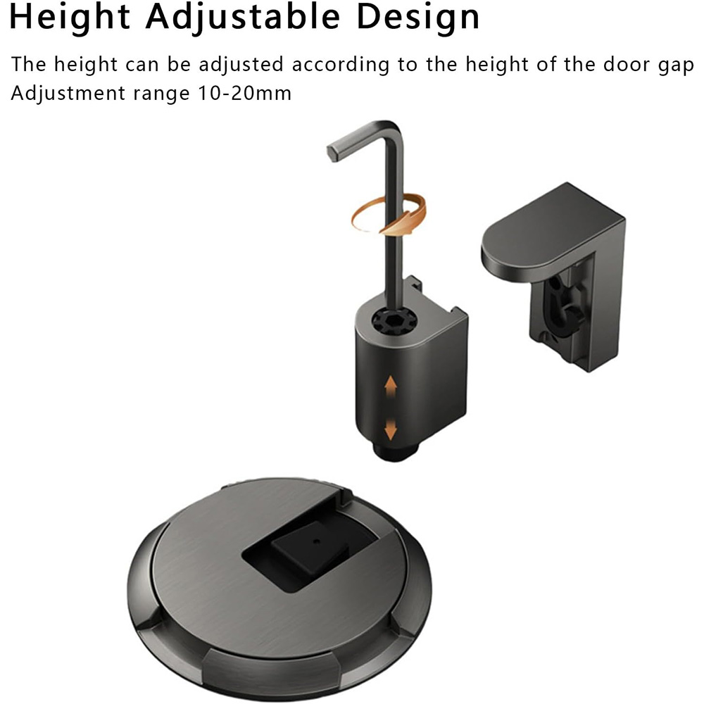 Heavy Duty Magnetic Door Stopper Zinc Alloy Mechanical Doorstop Adjustable Door Holder Non-punch Sticker Furniture Door Hardware
