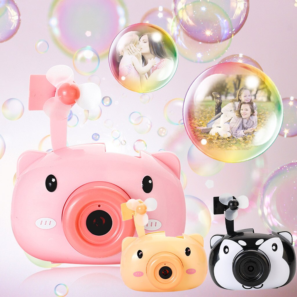 Mooie Dieren Bubbels Kids Elektrische Muziek Fans Bubble Maker Varkens Grappig Led Bubble Machine Speelgoed 70Ml Met Zoete Muziek voor Kids