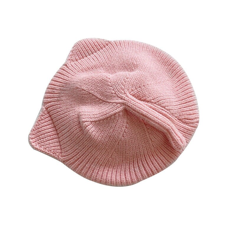 Accessoires pour bébés filles | Chapeau de bonnet Crochet tricoté et , chapeau pour oreilles de chat, chapeau de béret: Rose