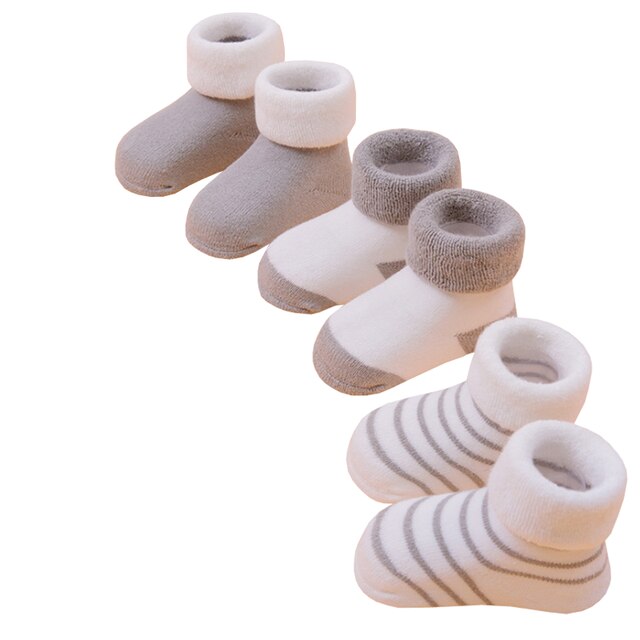 Chaussettes chaudes pour bébé, chaussettes épaisses pour fille et garçon, automne et hiver paire/lot: GRAY / 1-3 years old kids