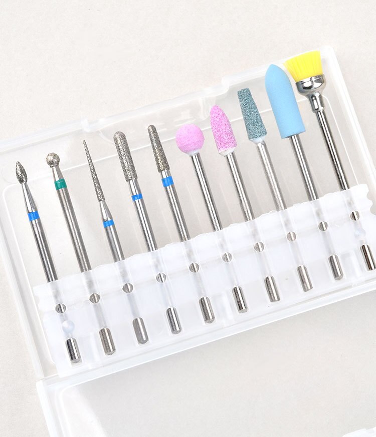 10 Stks/doos Nail Cone Tip Keramische Boren Elektrische Cuticle Schoon Rotary Voor Manicure Pedicure Slijpen Hoofd Sander Tool