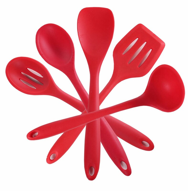 Kitchen Utensil Set Silicone Spoon Baking Cooking Tools Non-stick Cookware High Temperature Resistance Spoon Leak Shovel