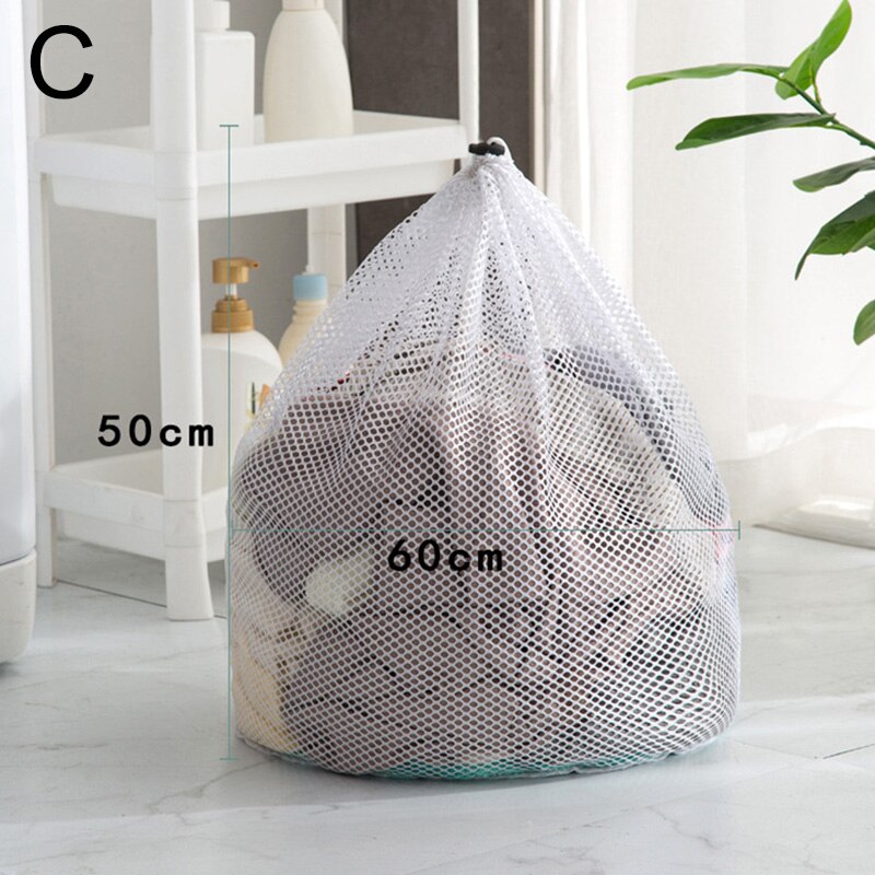 Drawstring laundry bag fine mesh machine washable bag thickened mesh bag large laundry mesh bag: 03