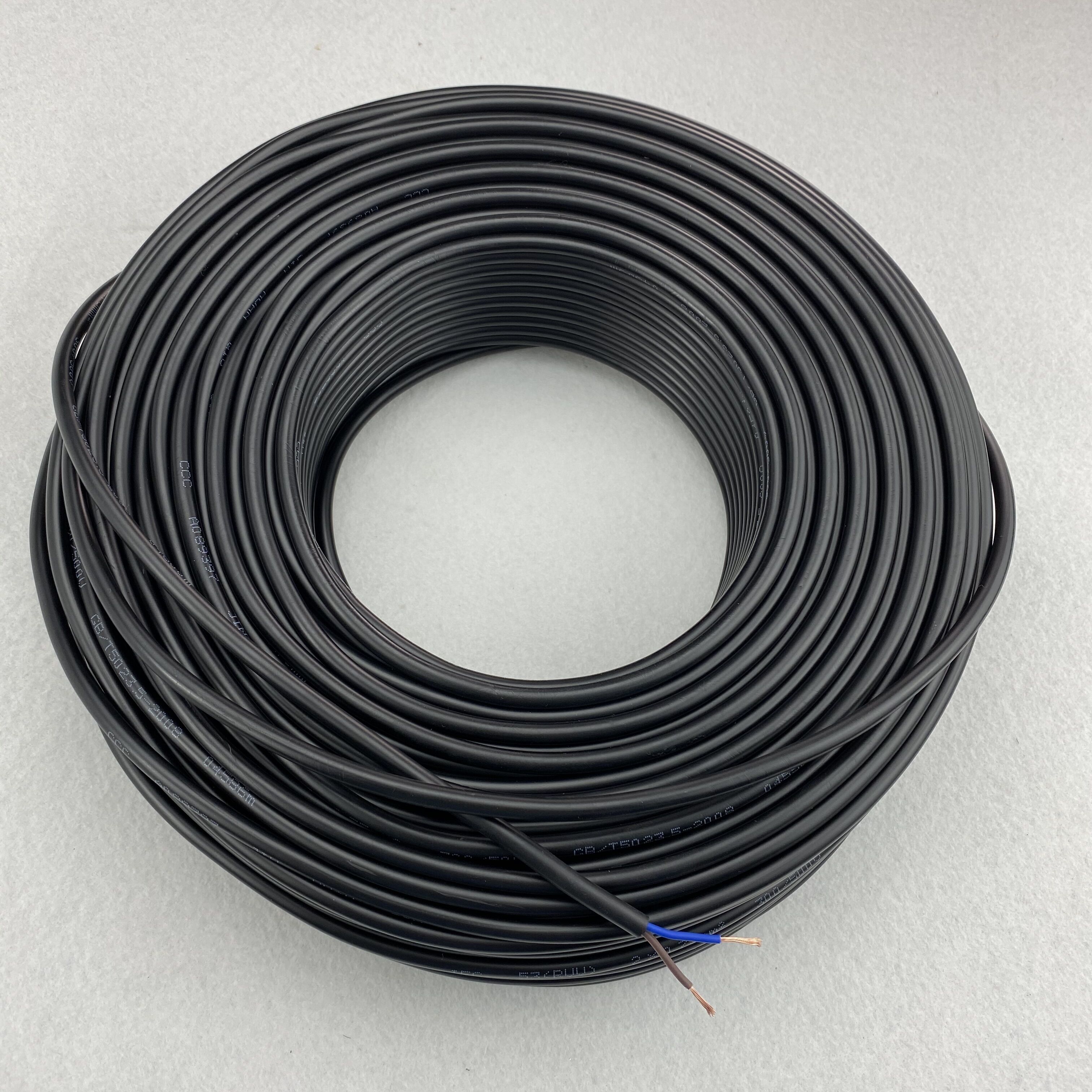 2 core/3 core/4 core 100m/roll BLACK PVC covered round cable,18AWG(0.75mm)
