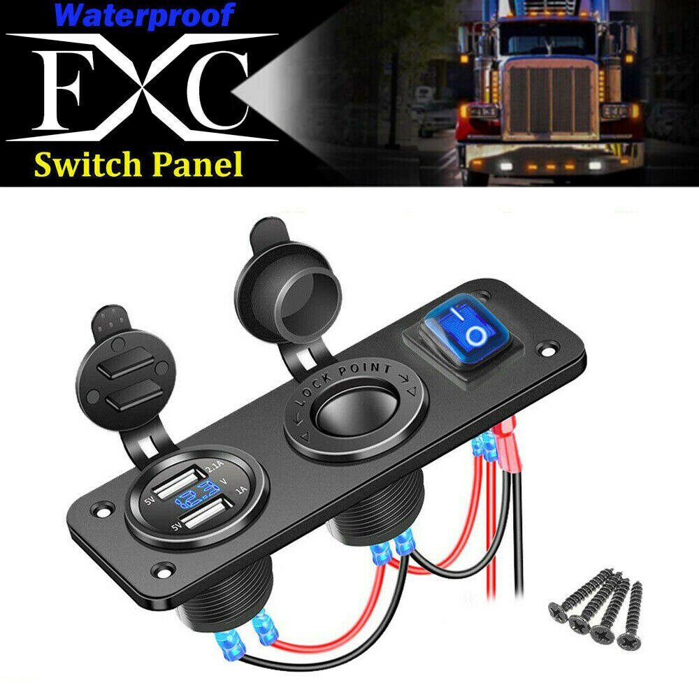 LED Marine charger Nylon+Plastic Replacement Waterproof Boat DC 12-24V