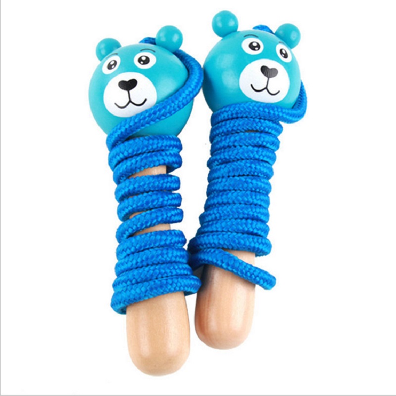 Children skipping kindergarten elementary school students wooden single rope skipping adult fitness fun toys