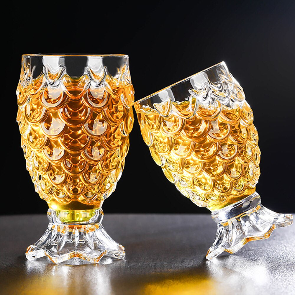 Preget fiskehalevin miljøvennlig kopp blyfri glasskrus gjennomsiktig juice cocktaildrikke konjakk dessertglass