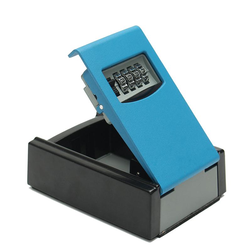Portable Safe Box Wall Mounted 4 Password Keys Combination Lock Metal Alloy Storage Store Key Storage Organizer Boxes