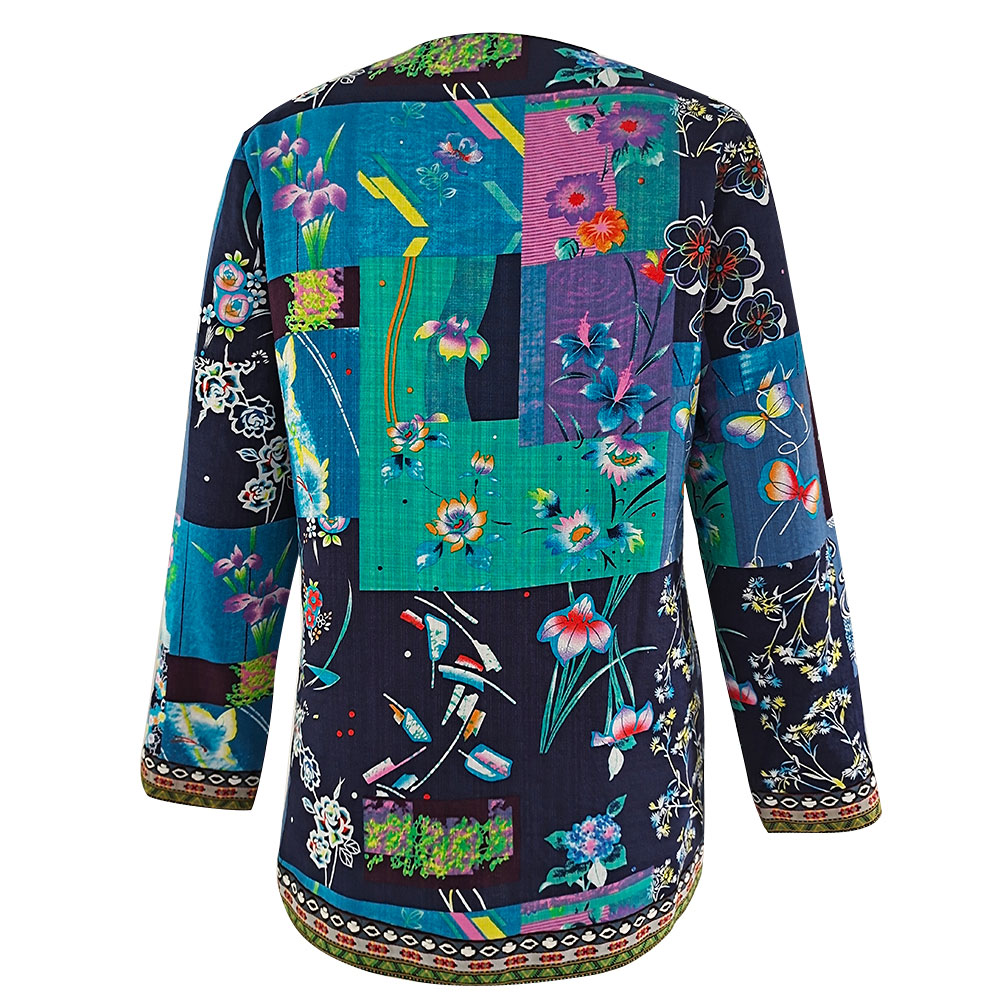6XL chaqueta abrigo de de las mujeres de otoño e invierno de etnia Floral manga larga chaqueta de abrigo suelto ropa Chic superior