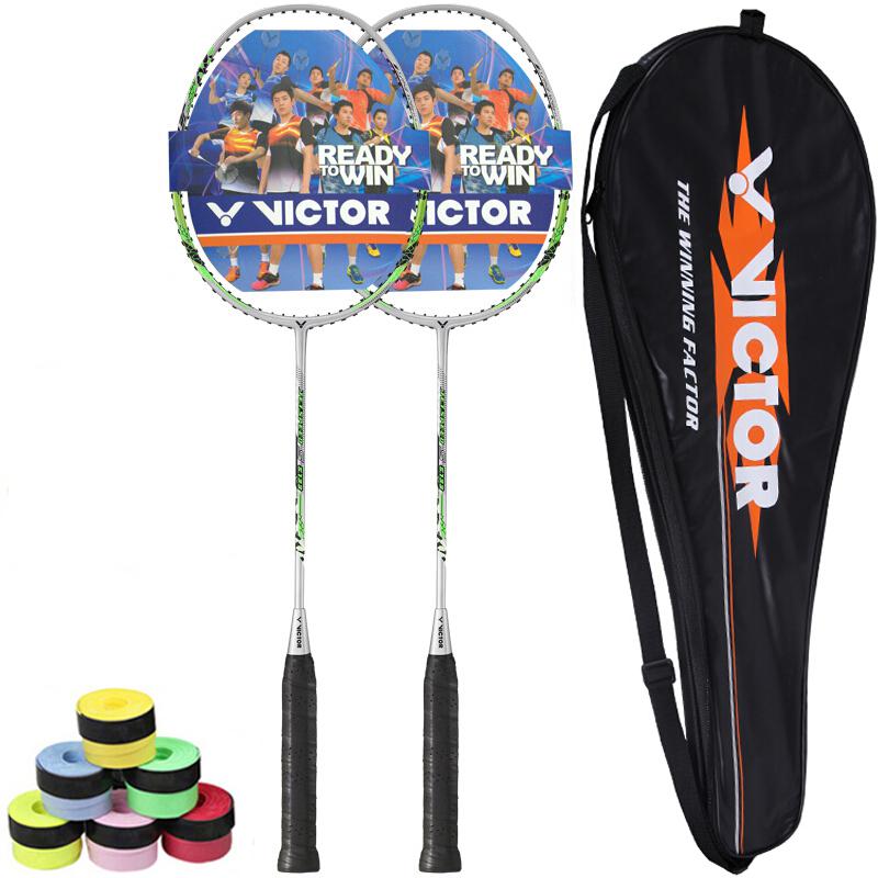 100% Originele Victor Js 5133 5233 Carbon Badminton Racket Raquette Badminton Met: 2 pcs JS5133