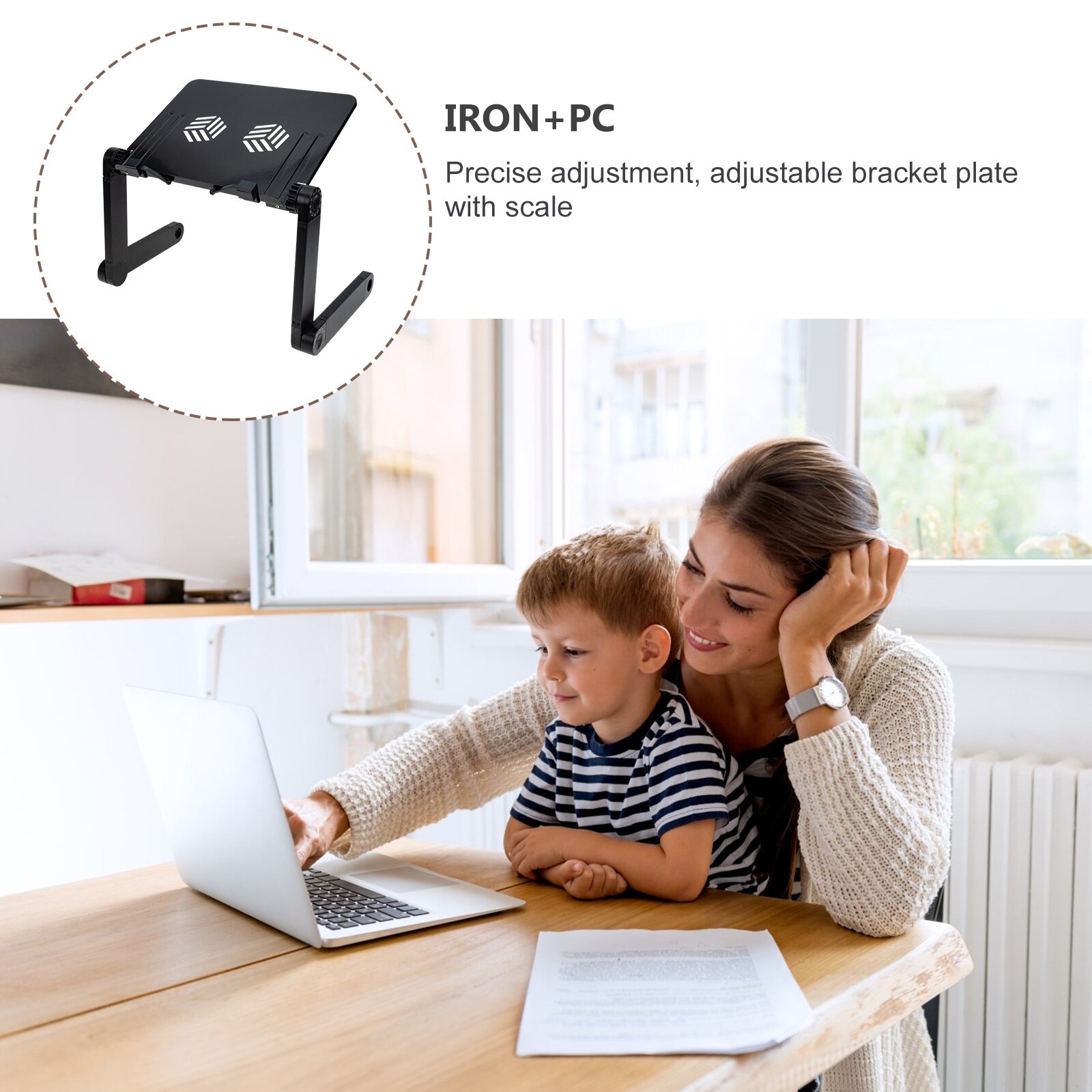 Adjustable Bed Laptop Table Portable Writing Desk Couch Laptop Riser for Home