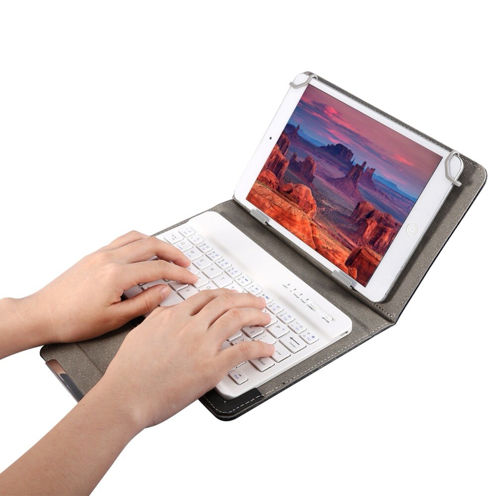 Bluetooth toetsenbord pu lederen hoes standaard cover + otg + pen voor ios android windows voor pad universeel 7 8 inch 9 10 inch tablet