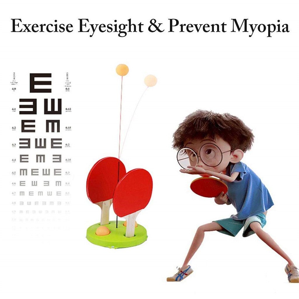 Table Tennis Trainer Soft Shaft Training Machine Elasticity For Kid Green able tennis exercise equipment ping pong paddle#30