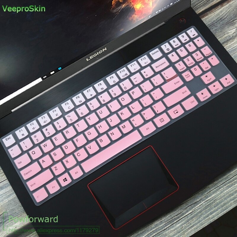 Silikonowe US układ klawiatury Protector skóry do 15.6 ''Lenovo Legion Y720 Y540 Y545 Y530 Y520 R720 Y7000 15'' Y730 Y740 17'': fadepink