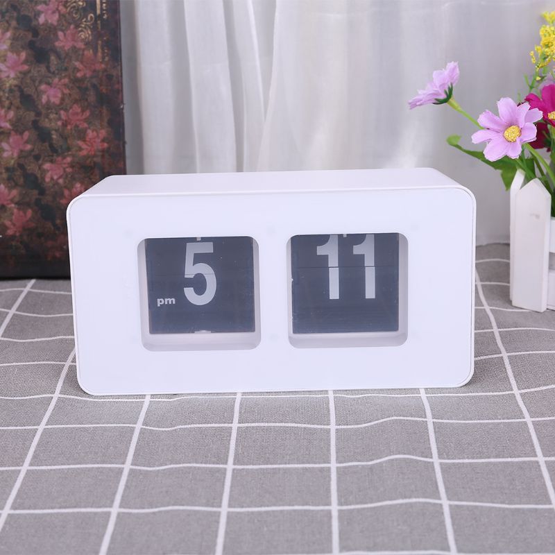 Retro Auto Flip reloj número clásico moderno reloj de pared para escritorio