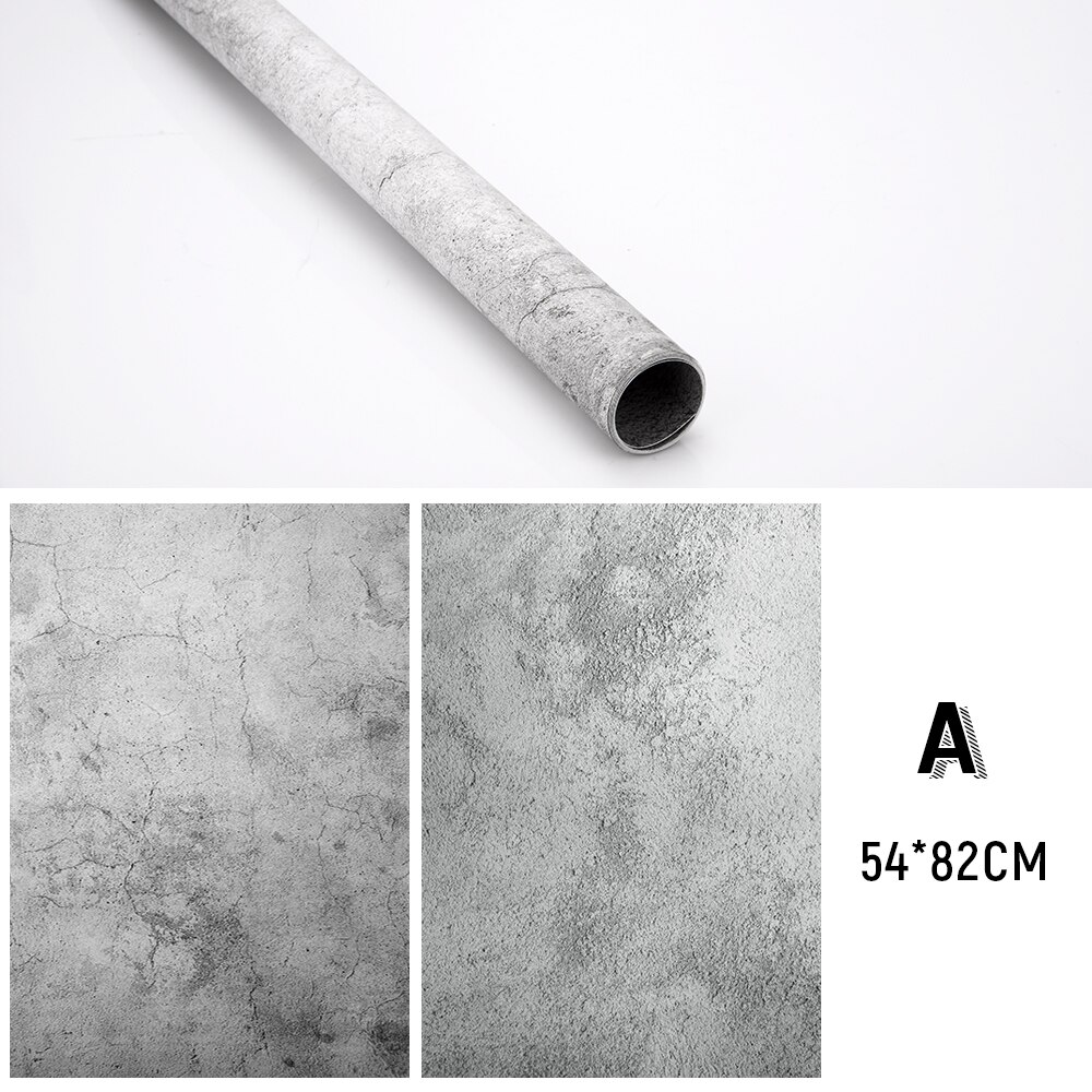 54*82cm Desktop Photography Background Waterproof Double-Sided Drawing Stone Cement Texture Wood Grain for Food Drink Toiletries: A