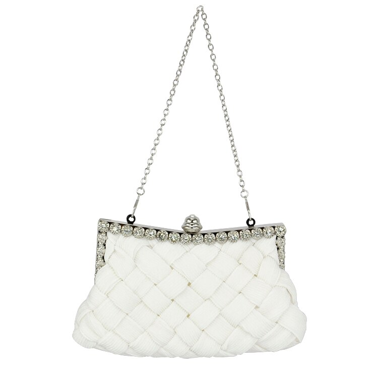 Sac à main en Satin blanc pour femmes, , pochette de soirée,