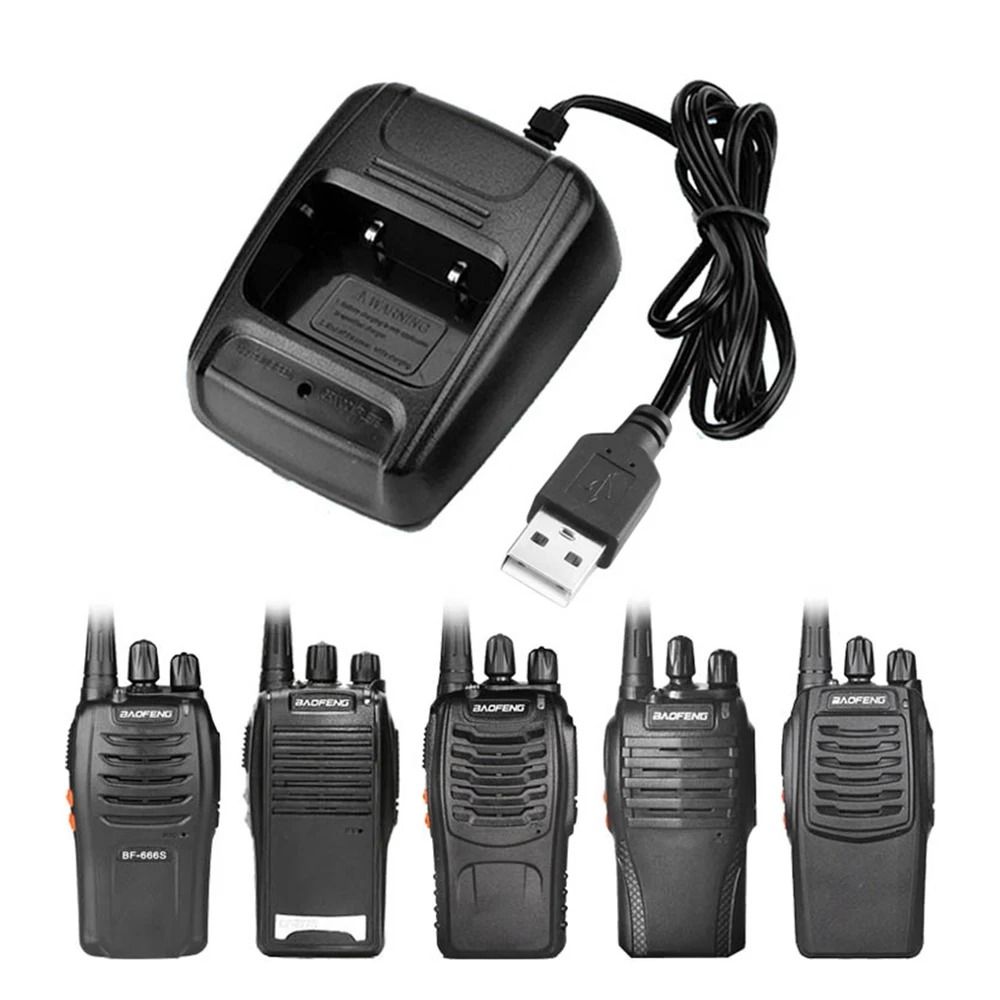 Baofeng 888S Walkie Talkie USB Charger Portable Li-ion Battery USB Cable Input 5V 1A For 666S 777s 888s Charging Accessories