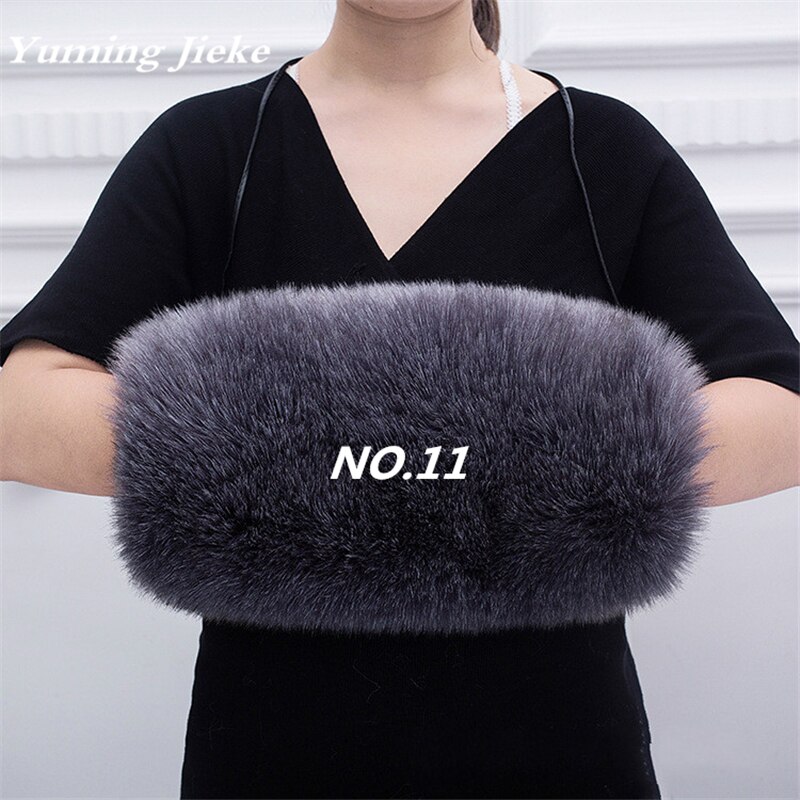 Vintage Thick Faux Fur Muff Winter Hand Warmer Wedding Cloak: Dark Gray