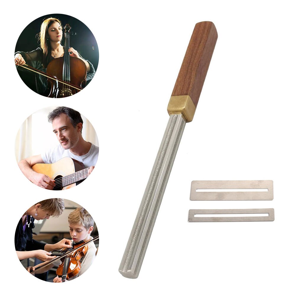 Guitare basse arrondie, lime à frettes, bord de couronne, poignée en bois, polissage, 4 fentes, accessoires de réparation, revêtement diamant Luthier