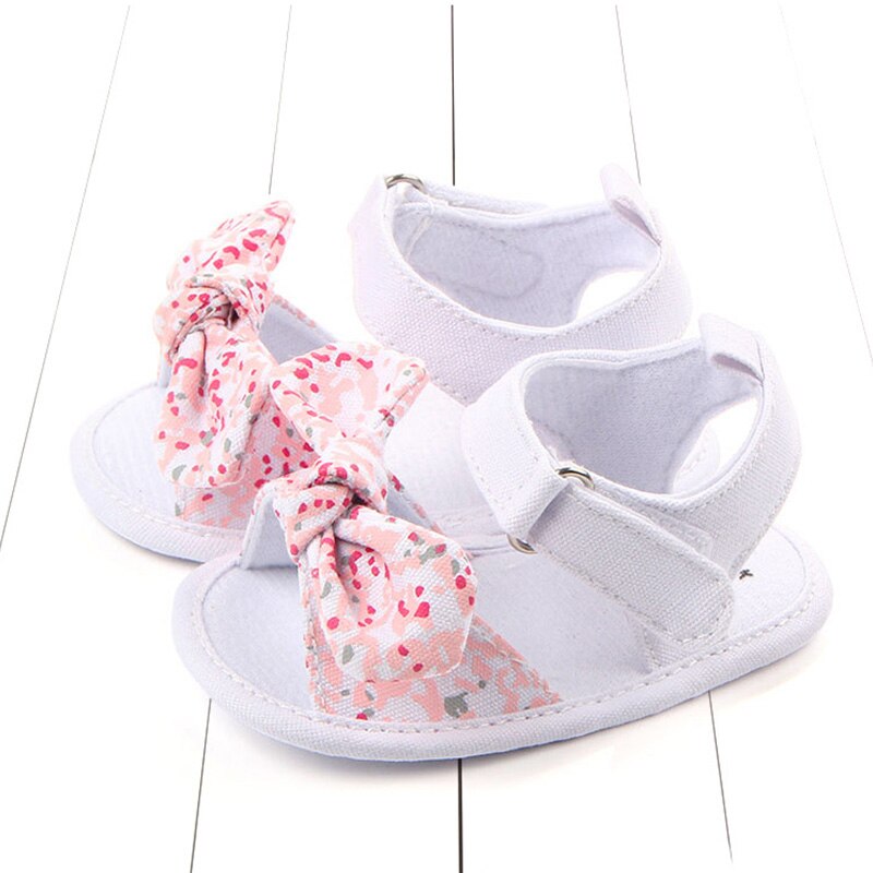 Zomer Leuke Bloemen Bows Baby Girl Sandalen Soft Cotton Antislip Pasgeboren Peuter Schoenen Prinses Meisjes Sandalen