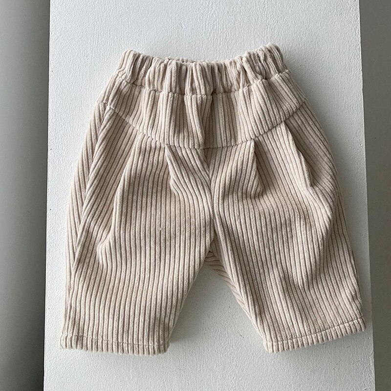 MILANCEL-pantalones de pana para bebé, ropa gruesa para niño y niña, pantalones de pierna ancha a la ,
