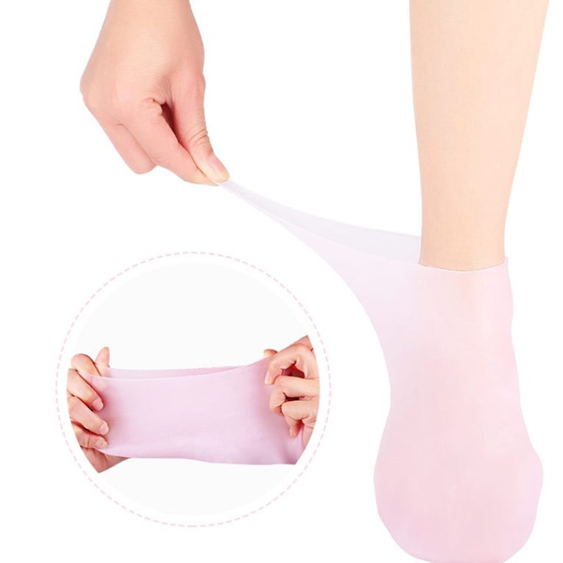 Chaussettes élastiques antidérapantes en Gel de Silicone, Protection des pieds, Protection des pieds, couverture de semelle, talon sec