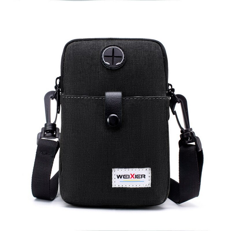 Mannen Casual Outdoor Crossbody Schouder Mobiele Telefoon Zak Reizen Multifunctionele Portemonnee Mode Telefoon Borst Zakken: black