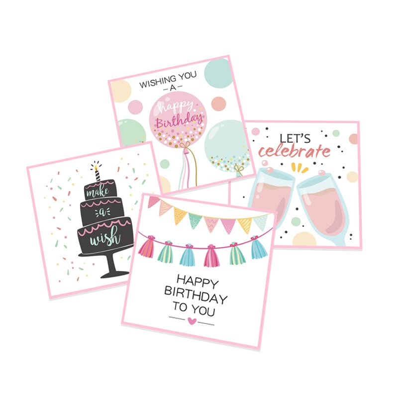 Happy Birthday Greeting Card Cartoon Printing Card with Envelope for Party Celebration Blessing Invite Random Image AQ105