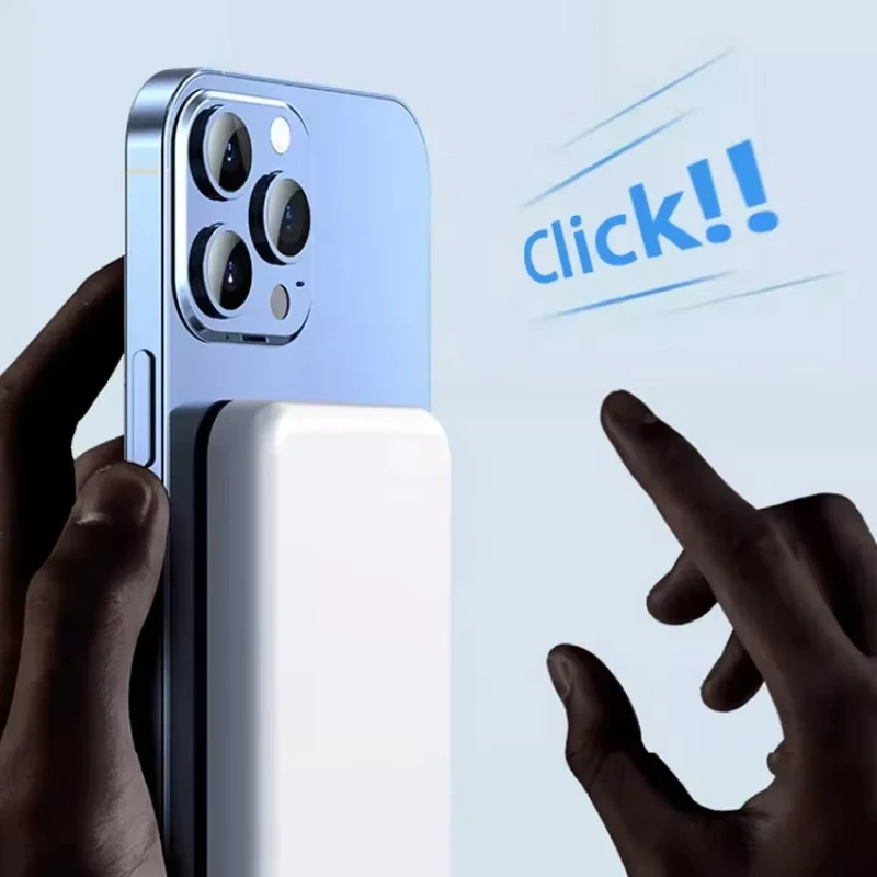 50000 mah trådlös magnetisk powerbankladdare snabbladdningsbar extern reservbatteri för apple iphone android