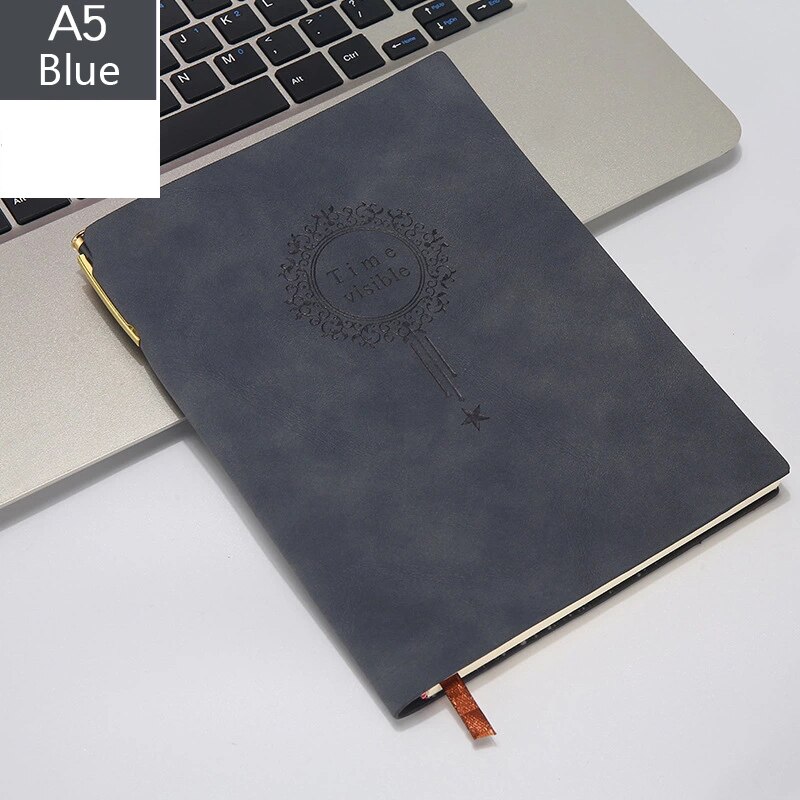 Leer Notepad Business Planner Notebook Dagboek Journal Note Boek Voor Kantoor School Briefpapier Levert: blue