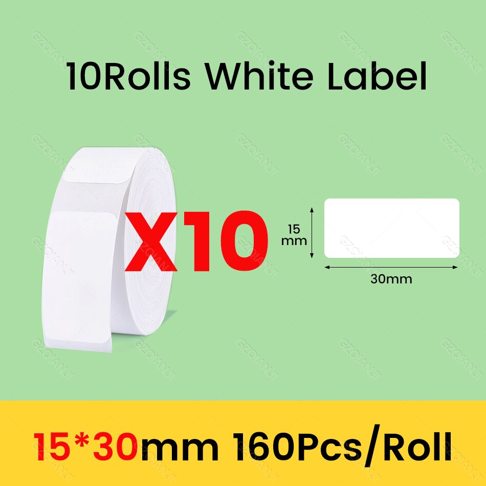 Niimbot D11 D101 D110 Offical Label Sticker Paper Rolls Various sizes of White Color Label Papers 3 5 10 Rolls for Printer USE: MAIZE