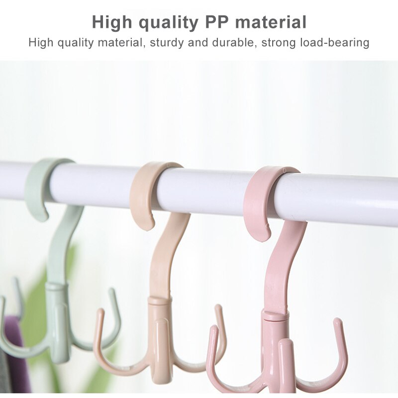 Creatieve Roterende Vier-Klauw Haak Multifunctionele Garderobe Zak Opslag Haak Nail-Gratis Plastic Tie Hanger Closet Organizer Hangers
