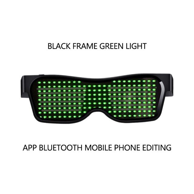 Magic Bluetooth Led Party Glasses App Control Luminous Glasses Dj Electric Syllables Party Eye Glasses: B