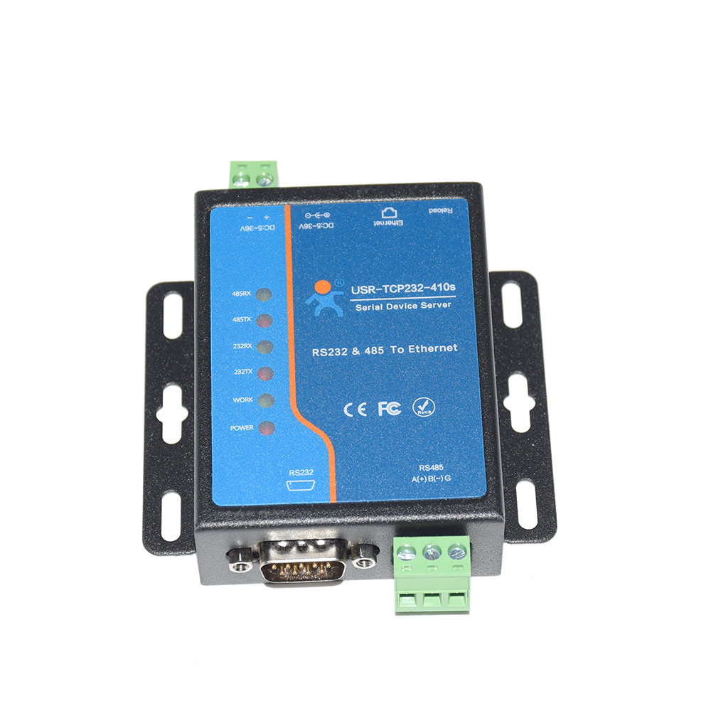 USR-TCP232-410S Serial Port RS232 RS485 To Ethernet Converter Device Server Modbus RTU To Modbus TCP Flow Control