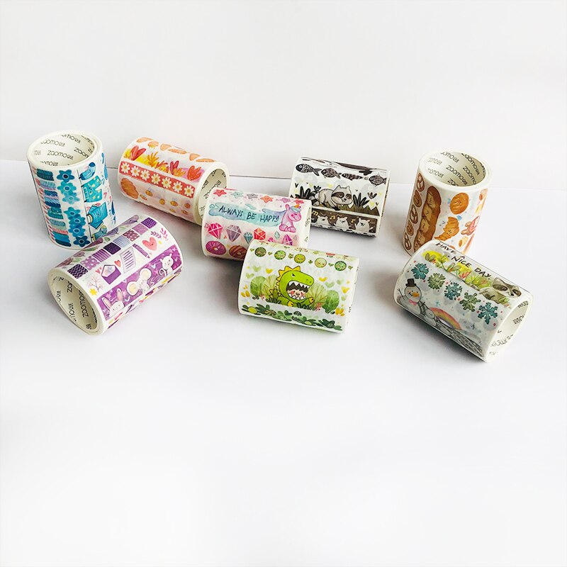3 mètres 6.5cm de large Kawaii dessin animé animaux Washi papier ruban décoratif