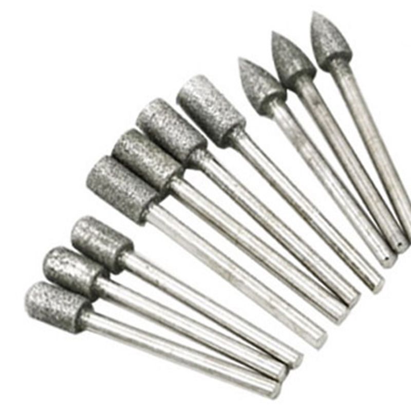 20/pcs 6X3mm Diamond Rotary Tool Sintered Diamond Burs Abrasive Grinding Head Accessories Diamond Bits