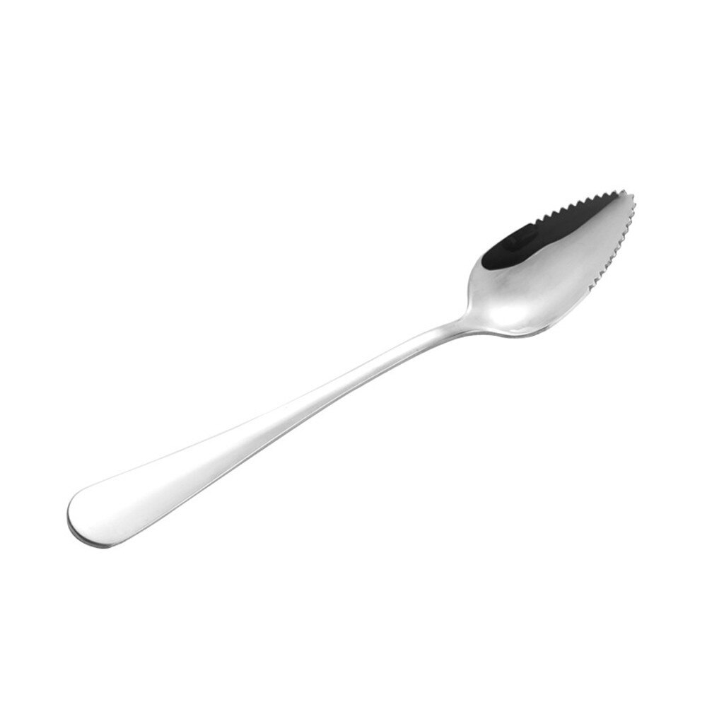 4 st tjock sked i rostfritt stål med vass tandad kant grapefruktsked multifunktionell kökstillbehör servisskedar set