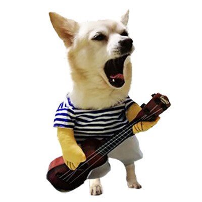 Costume de guitare pour animaux de compagnie, drôle de chanteur, chat, chiot, vêtements Cosplay pour Halloween, vêtements pour chiens, chemises fines d&#39;été, XHC88
