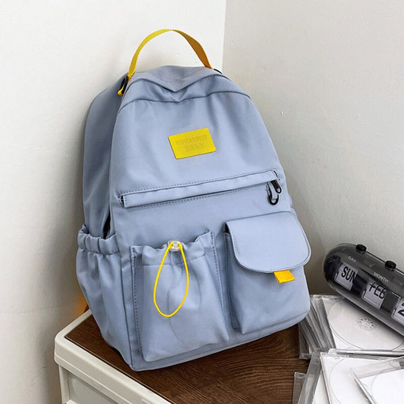 Mochila negra para mujeres y niñas, mochilas escolares para estudiantes adolescentes, mochila trasera de nailon