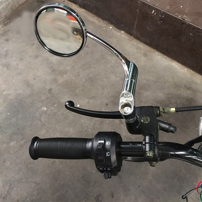 motorfiets zijdelingse achteruitkijkspiegel, 2 stuks/set 10 mm motorfiets gemodificeerde vouwbare achteruitkijkspiegel ronde zijspiegel voor KLX250 KL250 motorfiets zijdelingse achteruitkijkspiegel, 2 stuks/set 10 mm motorfiets gemodificeerde vouwbare achteruitkijkspiegel ronde zijspiegel voor KLX250 KL250