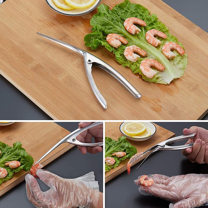 Prawn Peeler Stainless Steel Shrimp Prawn Peel Lobster Shell Peel Device Cooking Seafood Tools Kitchen Gadgets