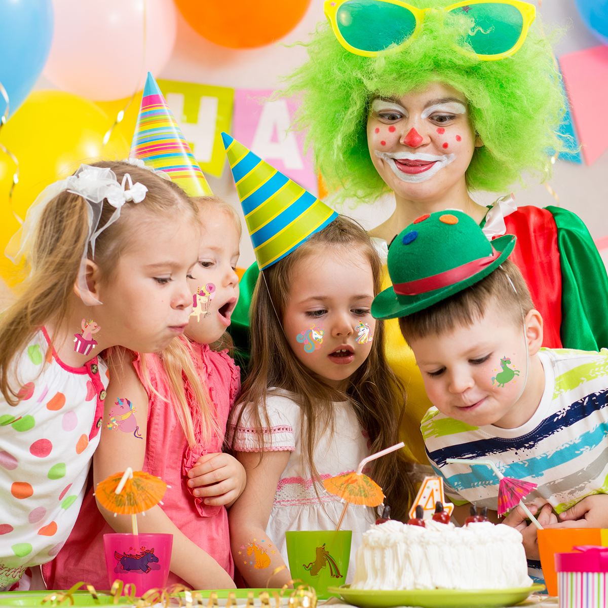 Unomor 144 Pcs Tijdelijke Tattoos Eenhoorn Stickers Feestartikelen Feestartikelen Voor Jongens Meisjes Hallowen Pary Decoratie A20