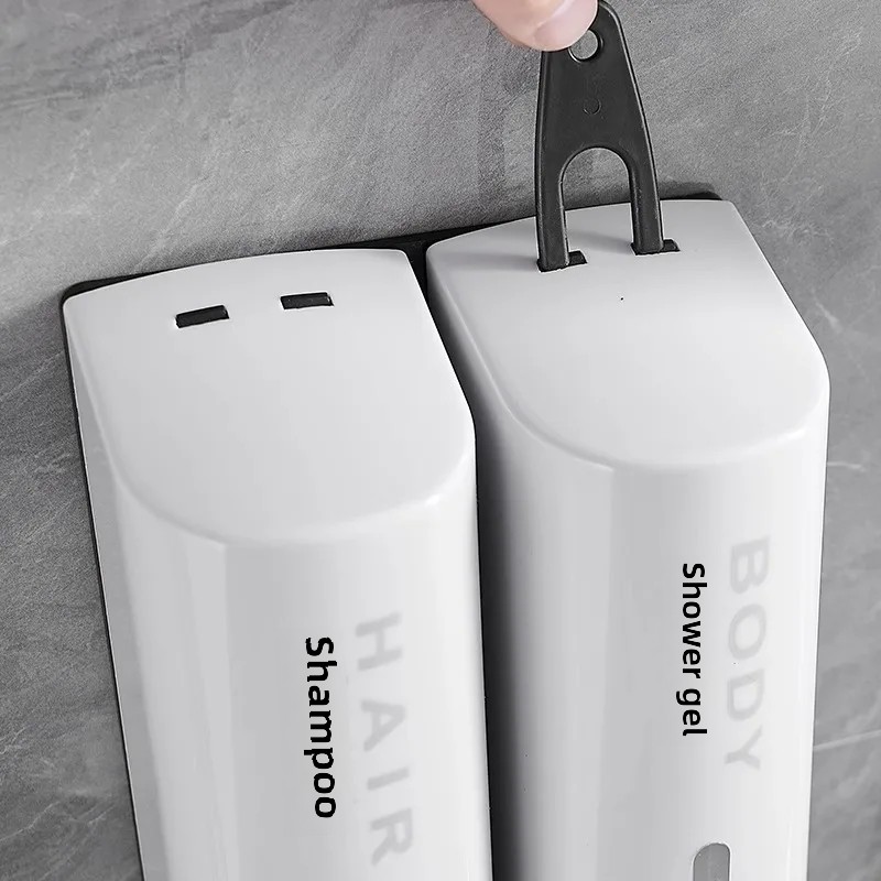 Wall-Mounted Bathroom Soap Dispenser Bottle Press No Punching Hotel Guest House Shampoo Bath Gel Box Home Decor Hardware