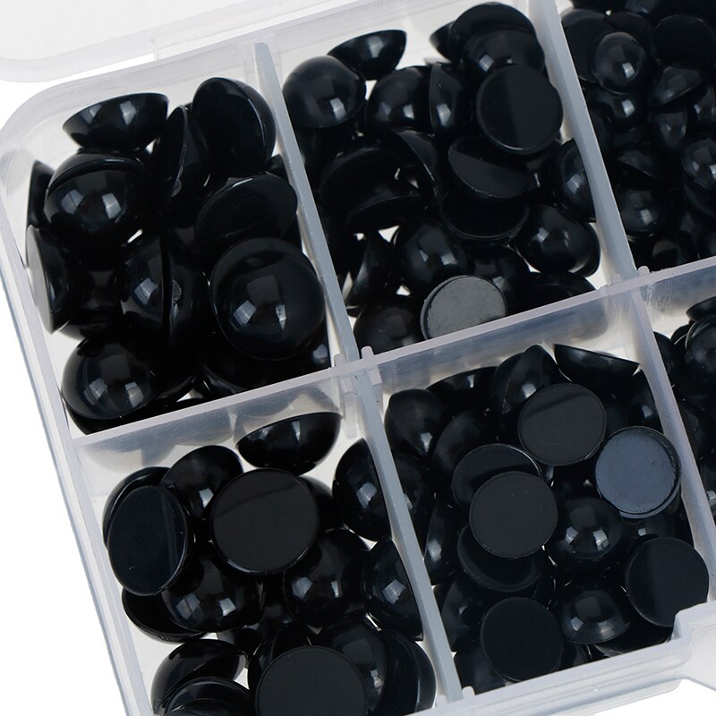 760pcs Rotonda e piatta nero occhi occhi di plastica occhi per le bambole che fanno toys doll accessori