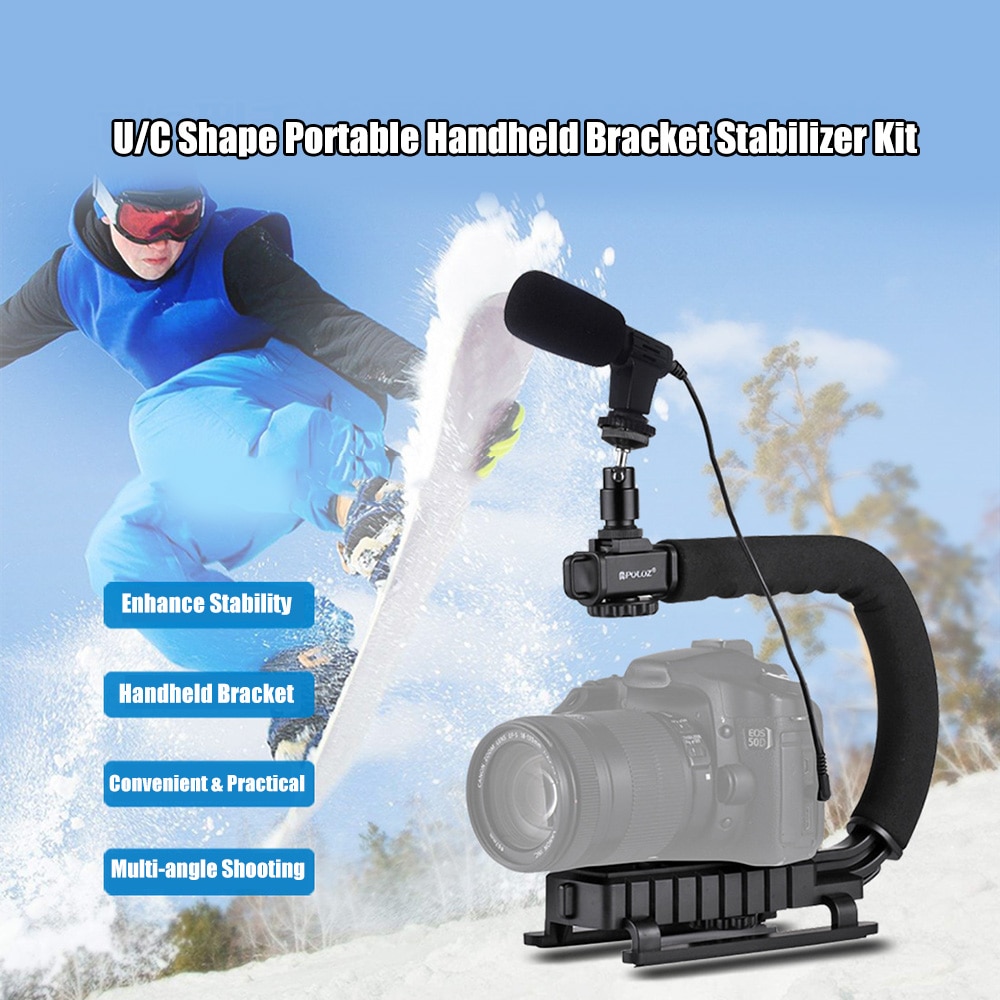 Puluz U-Vormige Camera Beugel Draagbare Handheld Video Handvat Dv Beugel Stabilizer Kit Voor Alle Slr Camera 'S En Thuis dv Camera