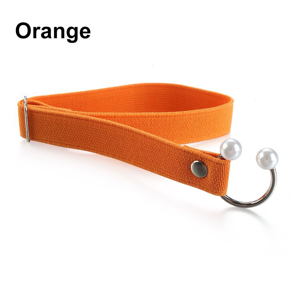 Correa elástica para zapatos de tacón alto para mujer, correa ajustable con perlas en forma de U, cordón elástico anticaída, accesorios para zapatos, 1 par: orange