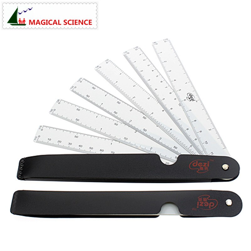 2pc Foldable Fan Shape Architects Scale Ruler with 6 Blades for Engineering Architects Multifunctional multiscale 6 sizes rulers